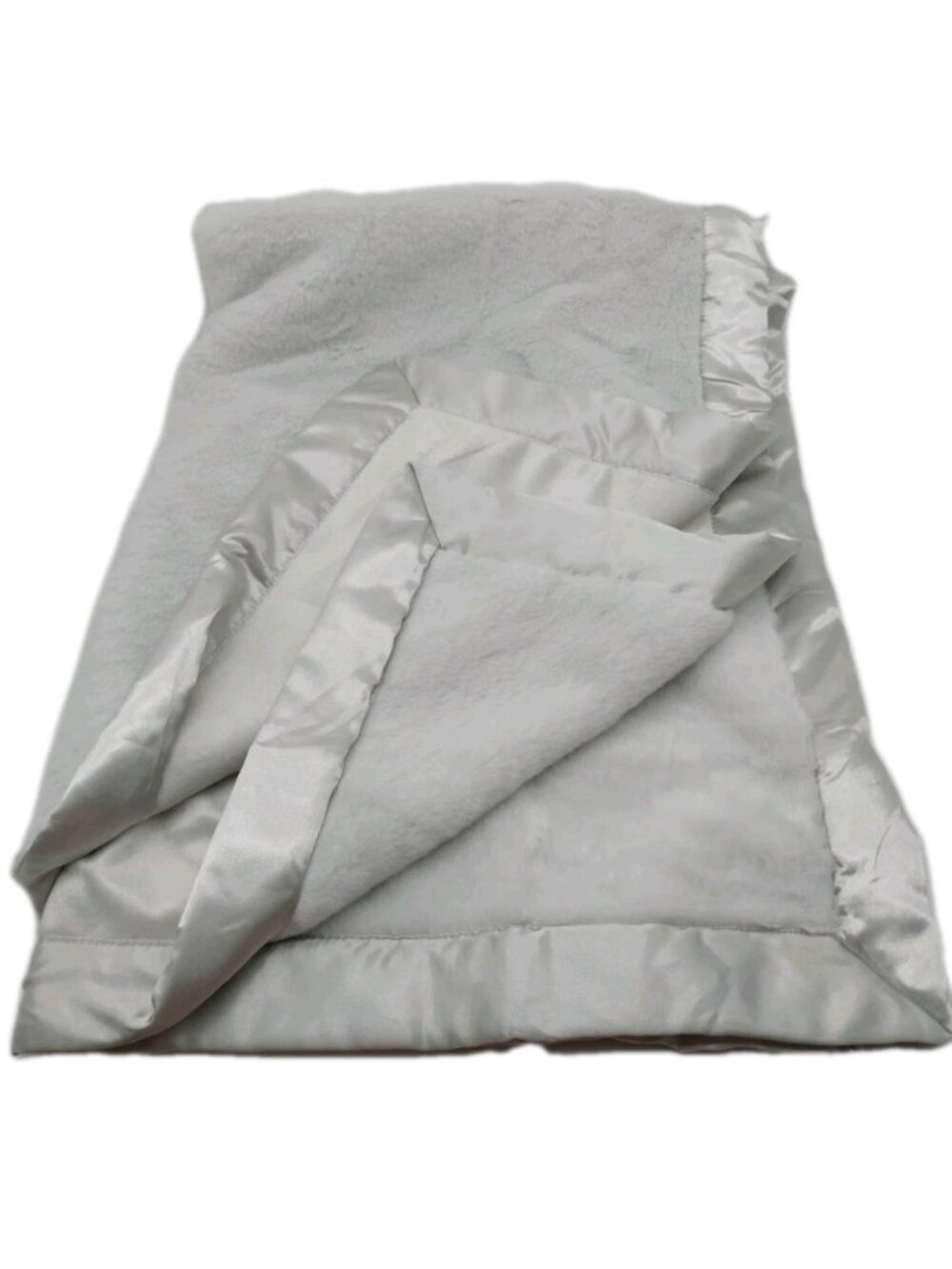Cloud Island Gray Baby Blanket Satin Trim 30"x38"